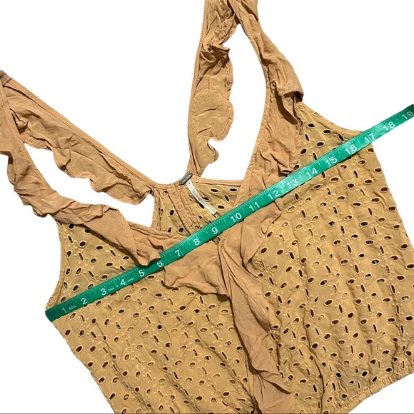 FREE PEOPLE Boho Soulshine Eyelet Tank *Butterscotch S - Picture 9 of 12